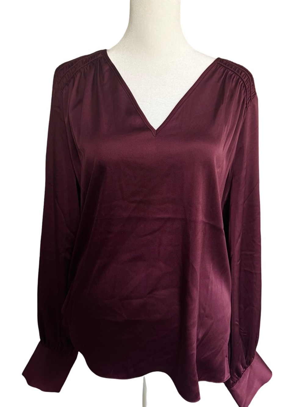 NWOT V-Neck Satin Blouse (medium)